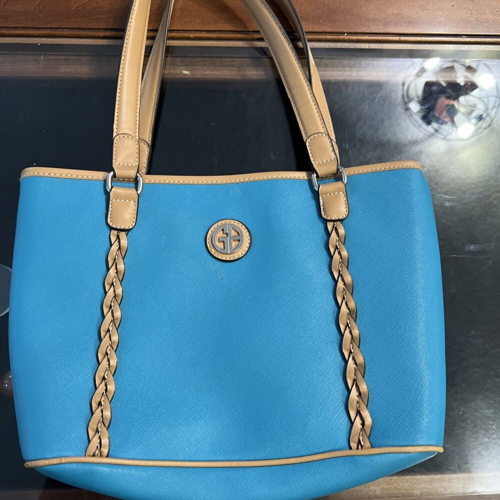 Giani Bernini Blue Handbag Double Straps Shoulder Bag‎